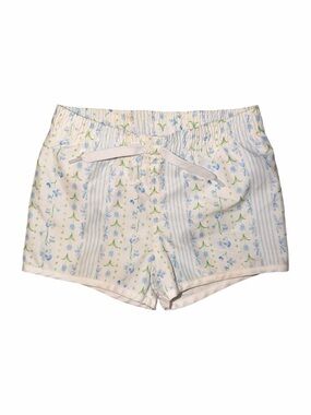 Edgehill Collection White Floral & Blue Stripe Kids Swim Trunks 12/18mo